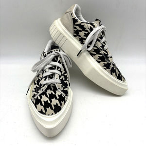 Adidas Hypersleek Ivory & Black Houndstooth Point Toe Sneakers Women's 7